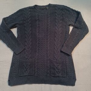 Jeanne Pierre Cable Knit Sweater With Pockets Women's Size Large